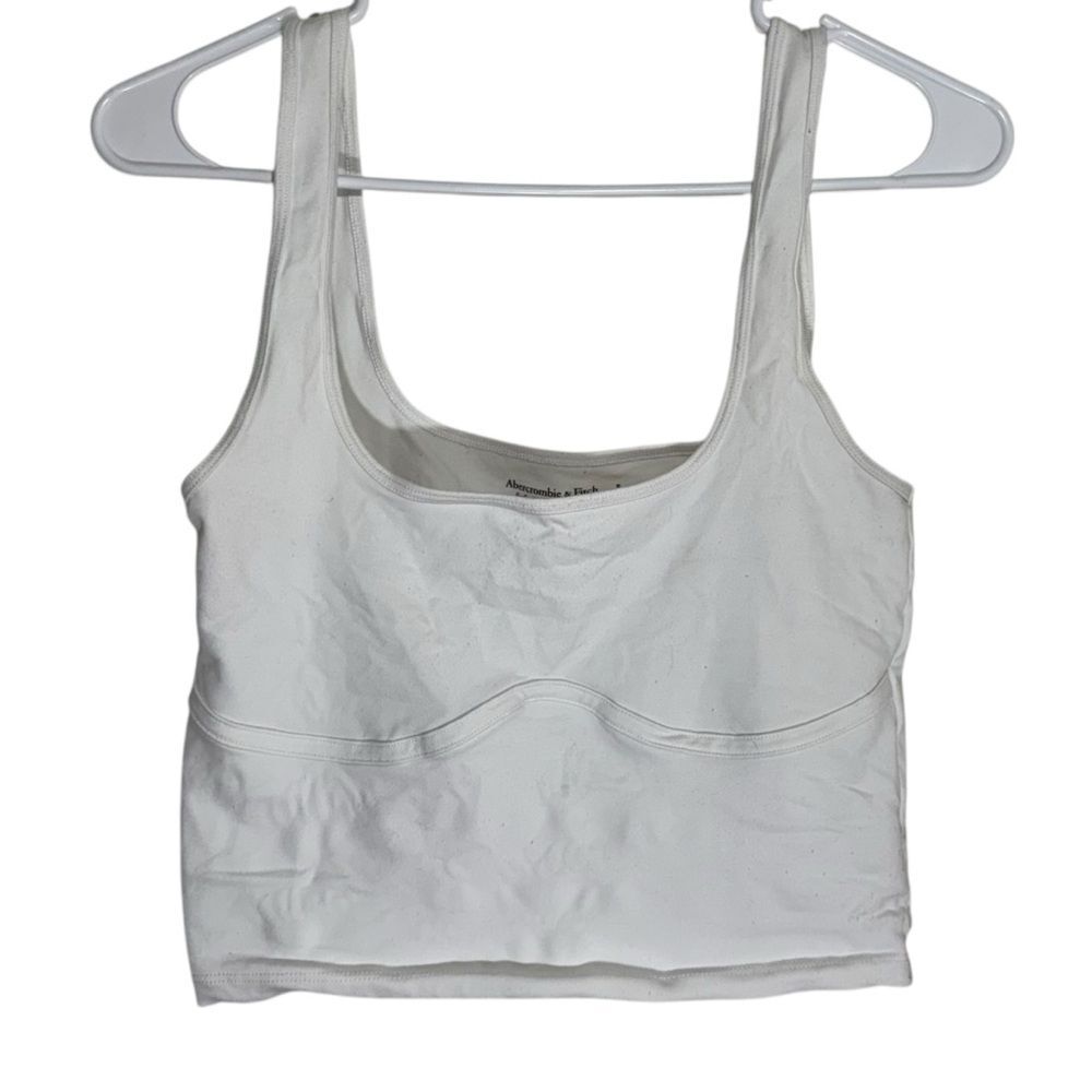 Abercrombie & Fitch White Soft Cropped Tank Top